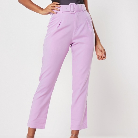 Nasty Gal Pants - Purple belted trousers